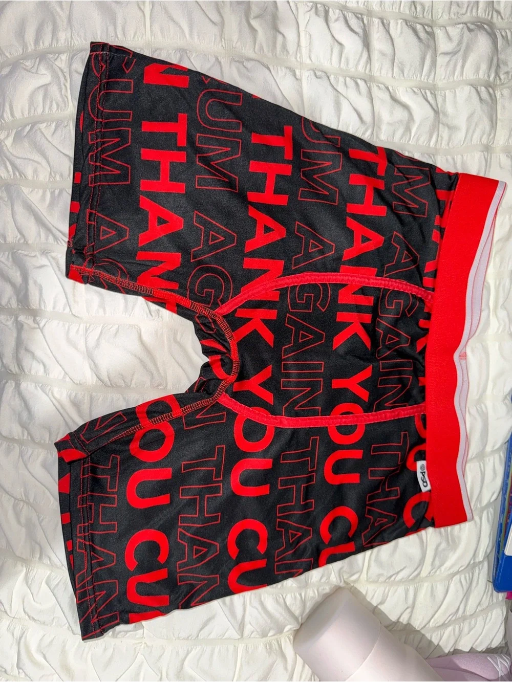 PSD Black & Red Graphic Boxer Briefs - Thank You Cum Again Print